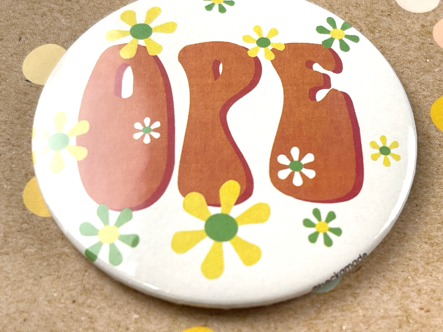 Round Button Magnet - Ope MidMod Retro Style
