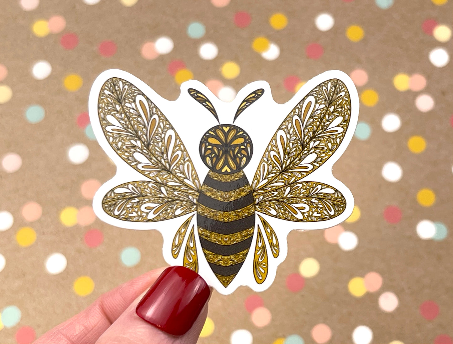 Scandi Folk Art Honey Bee Sticker