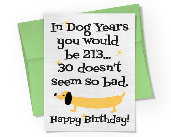 Card - 30th Birthday In Dog Years