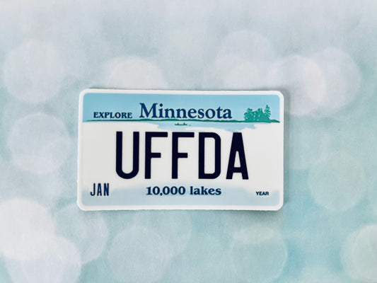 Minnesota License Plate - Uffda Sticker