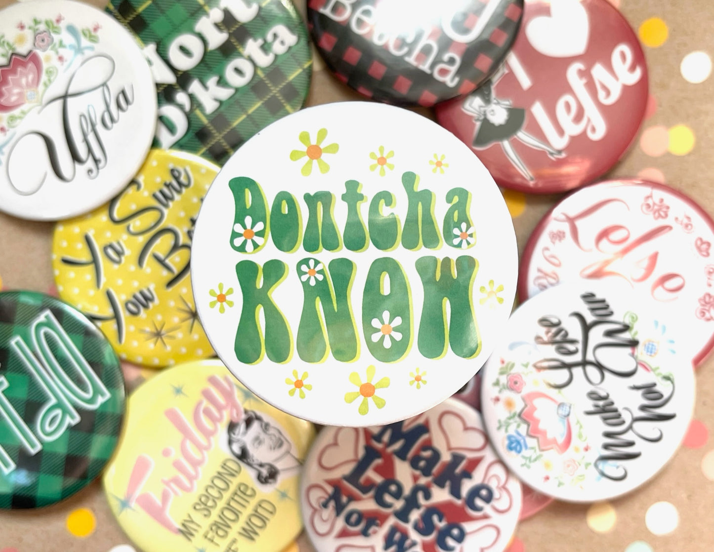 Round Button Magnet - Dontcha Know MidMod Retro Style