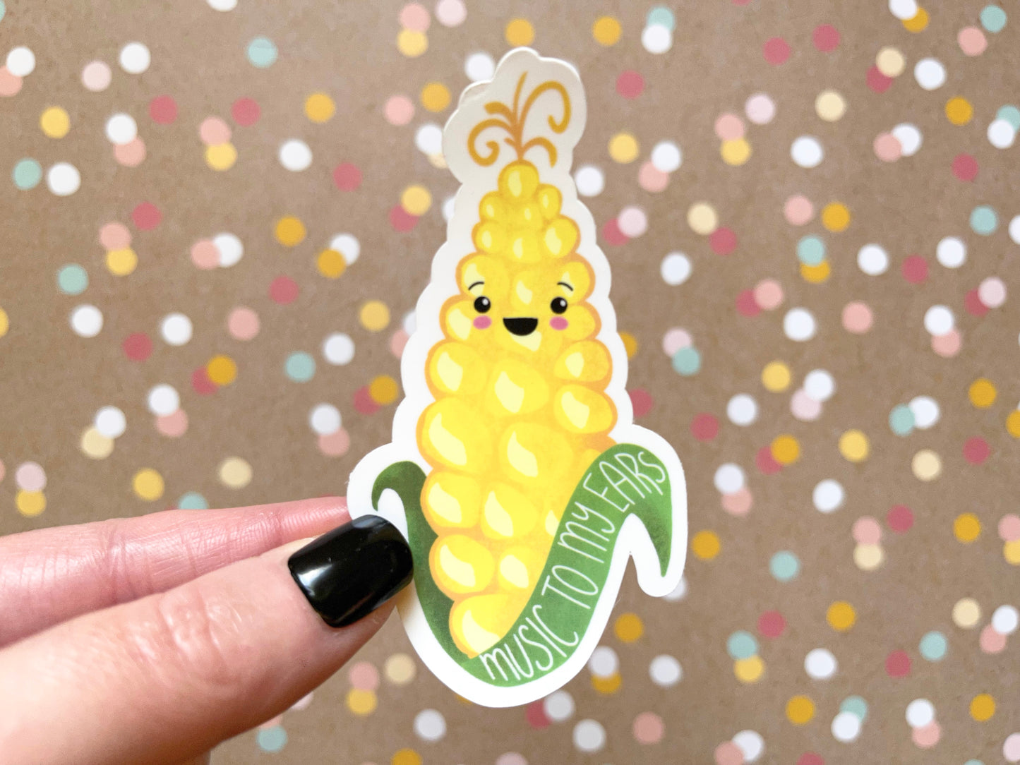 Music to My Ears Corn Cob Sticker
