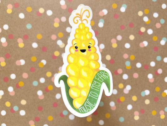 Music to My Ears Corn Cob Sticker