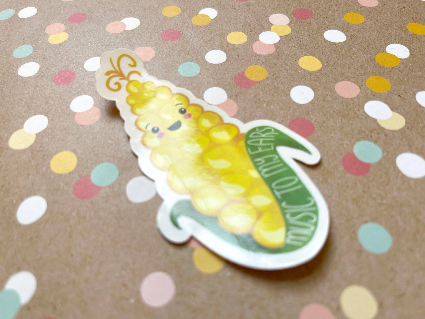 Music to My Ears Corn Cob Sticker