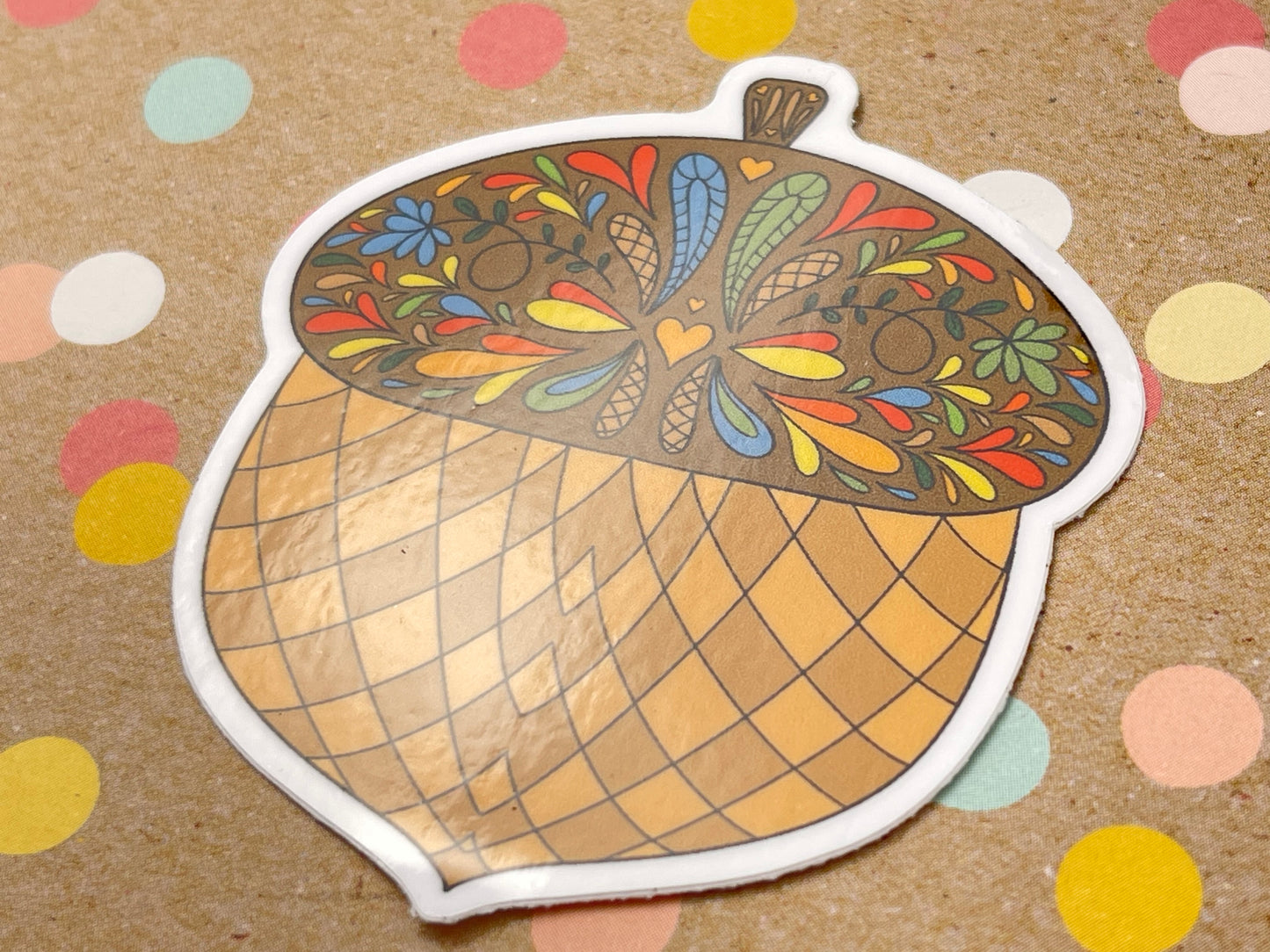 Scandi Autumn Acorn Sticker