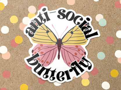 Anti-social Butterfly Sticker