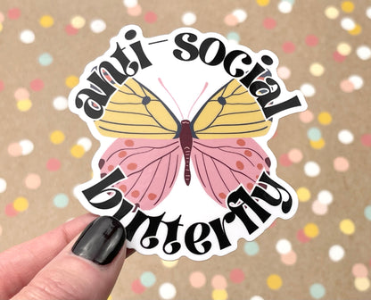 Anti-social Butterfly Sticker