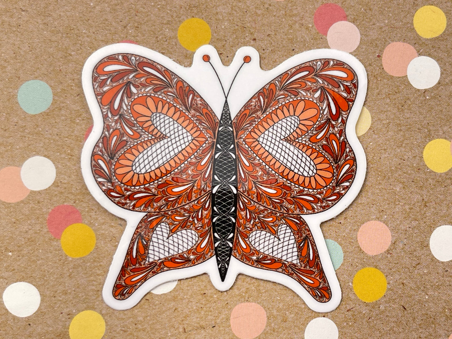 Scandi Folk Monarch Butterfly Sticker