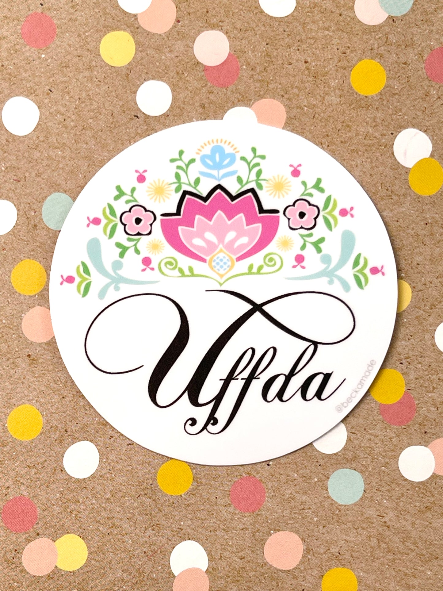 Round Uffda Sticker