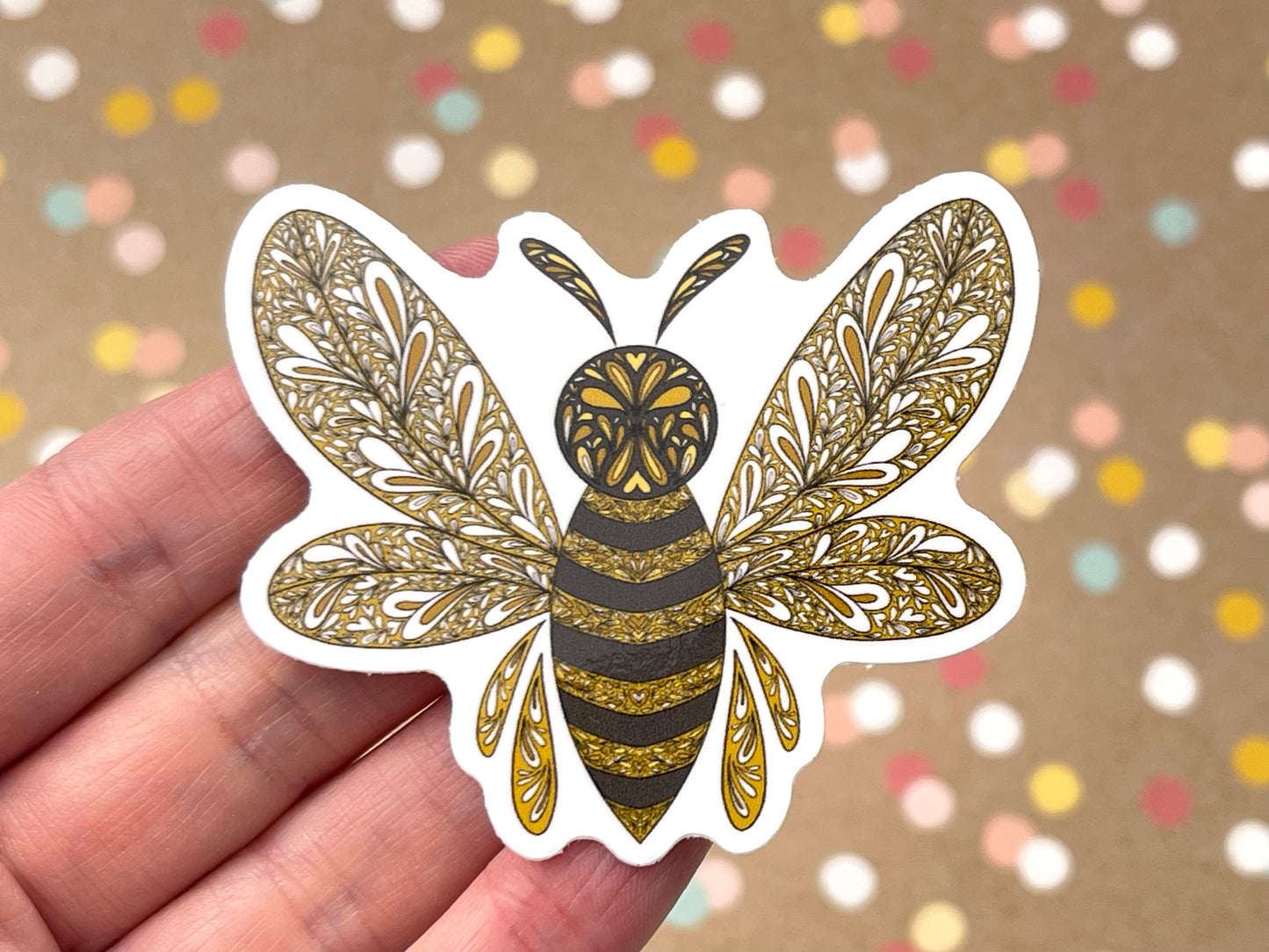 Scandi Folk Art Honey Bee Sticker