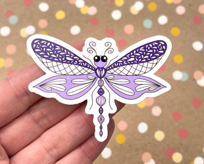 Scandi Lavender Dragonfly Sticker