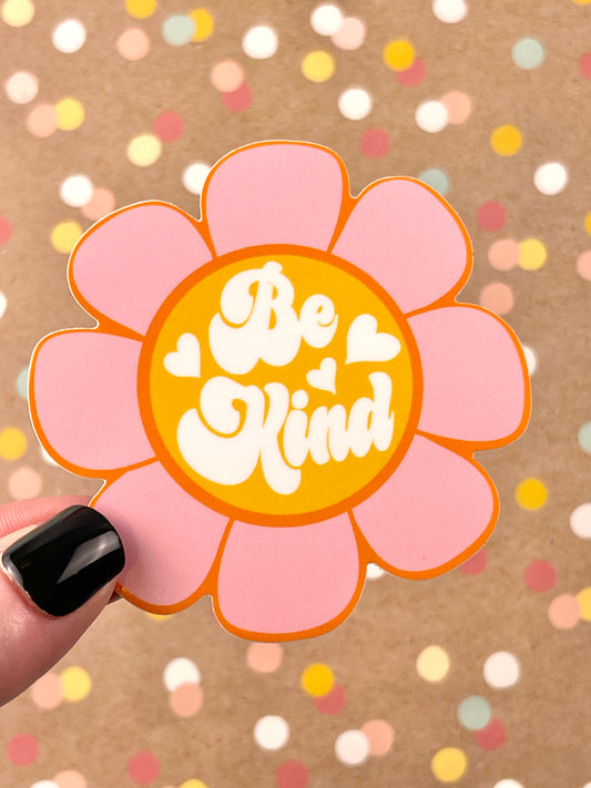 Be Kind Hippy Flower Sticker