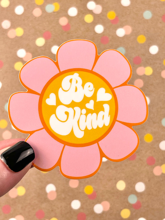 Premium Sticker - Be Kind Hippy Flower