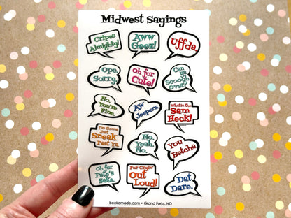 Midwest Sayings Sticker Sheet 4x6 inch