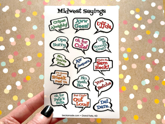 Midwest Sayings Sticker Sheet 4x6 inch