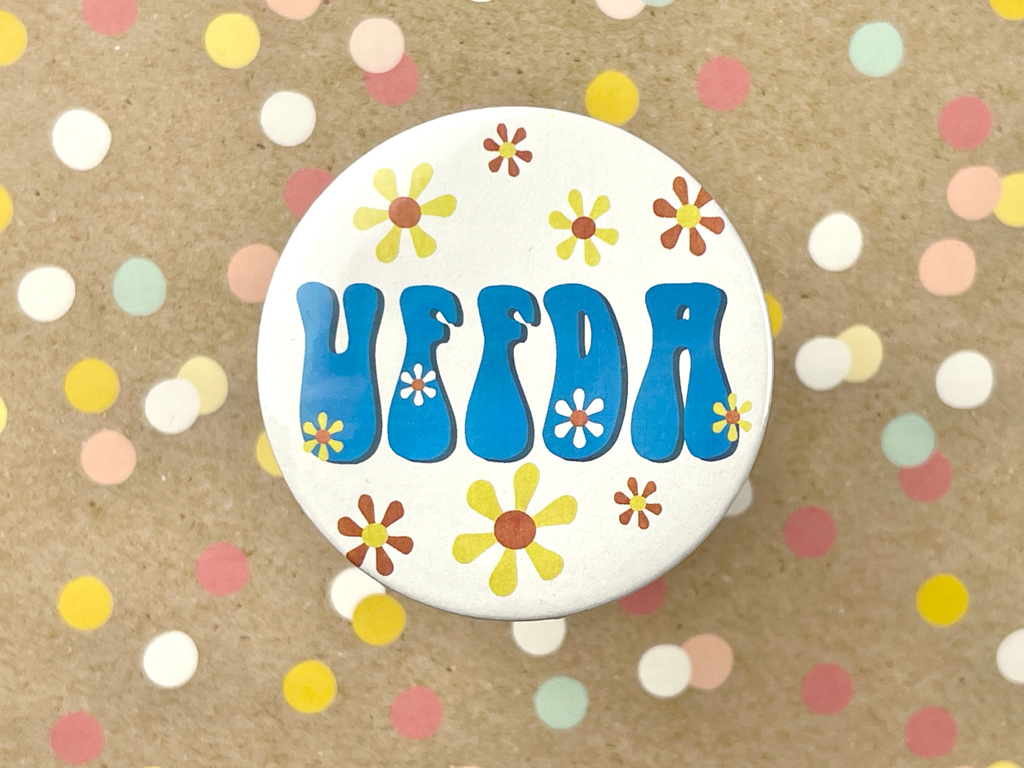 Round Button Magnet - Uffda MidMod Retro Style