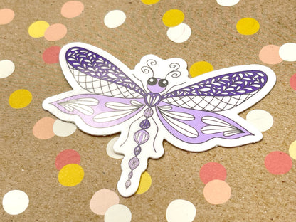 Scandi Lavender Dragonfly Sticker