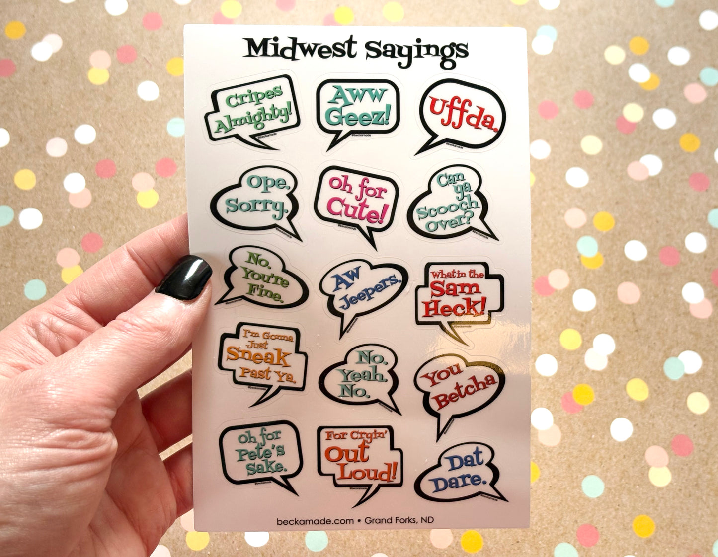 Midwest Sayings Sticker Sheet 4x6 inch