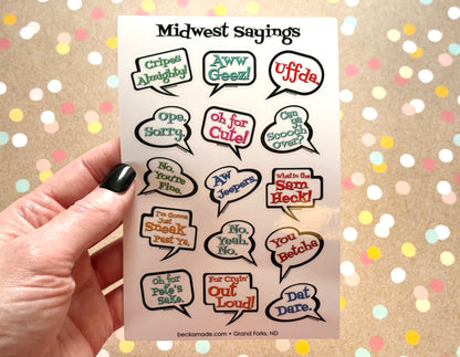 Midwest Sayings Sticker Sheet 4x6 inch