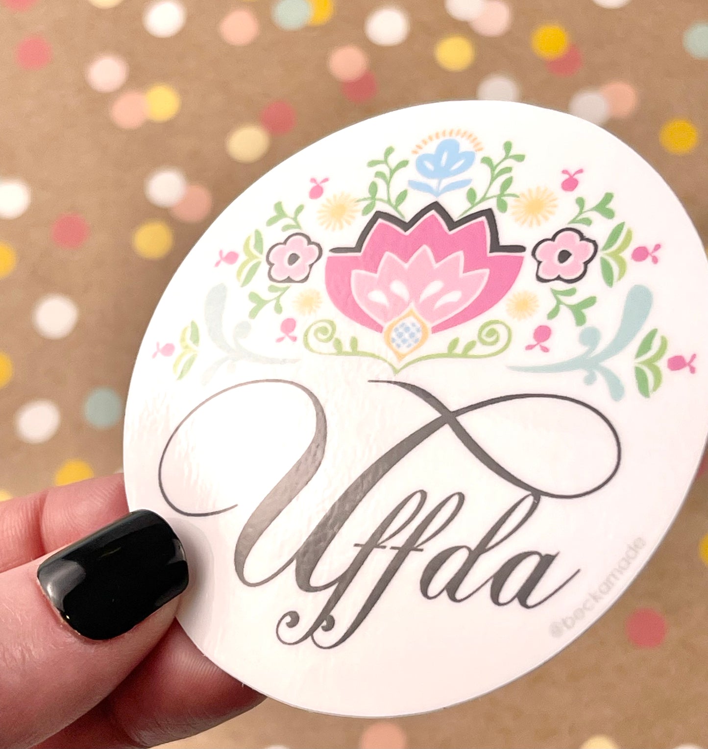 Round Uffda Sticker