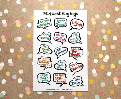 Midwest Sayings Sticker Sheet 4x6 inch