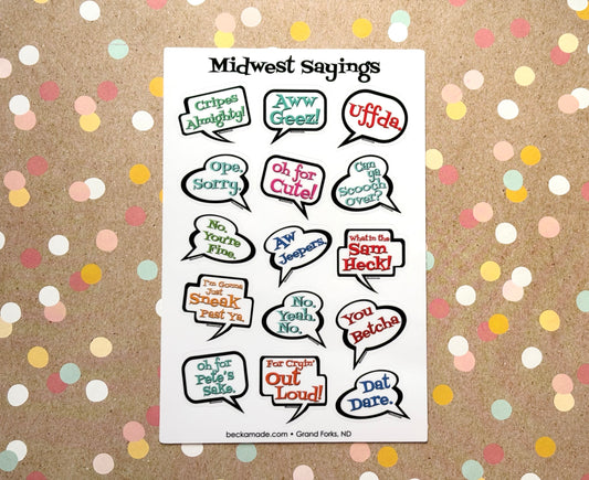 Midwest Sayings Sticker Sheet 4x6 inch