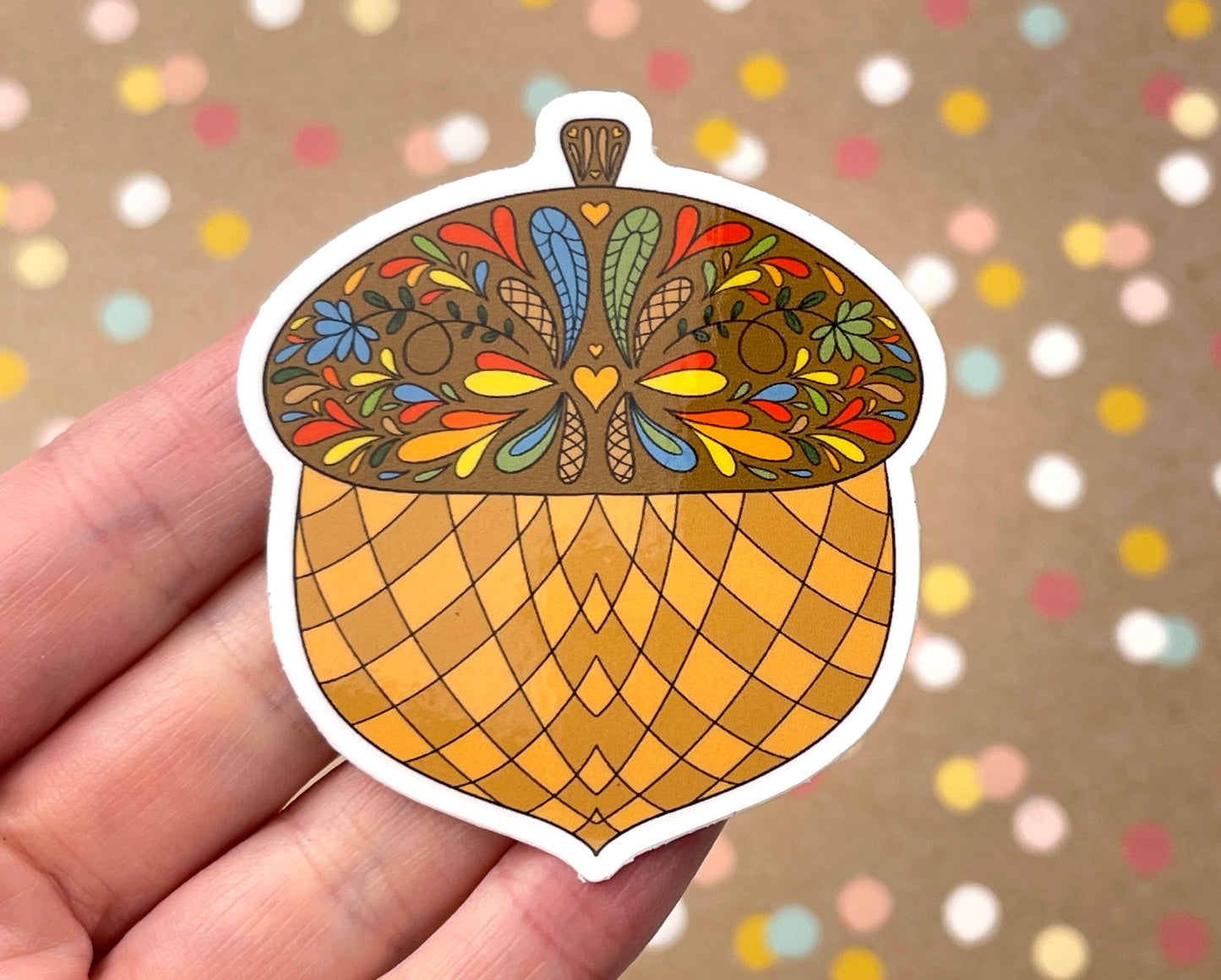 Scandi Autumn Acorn Sticker