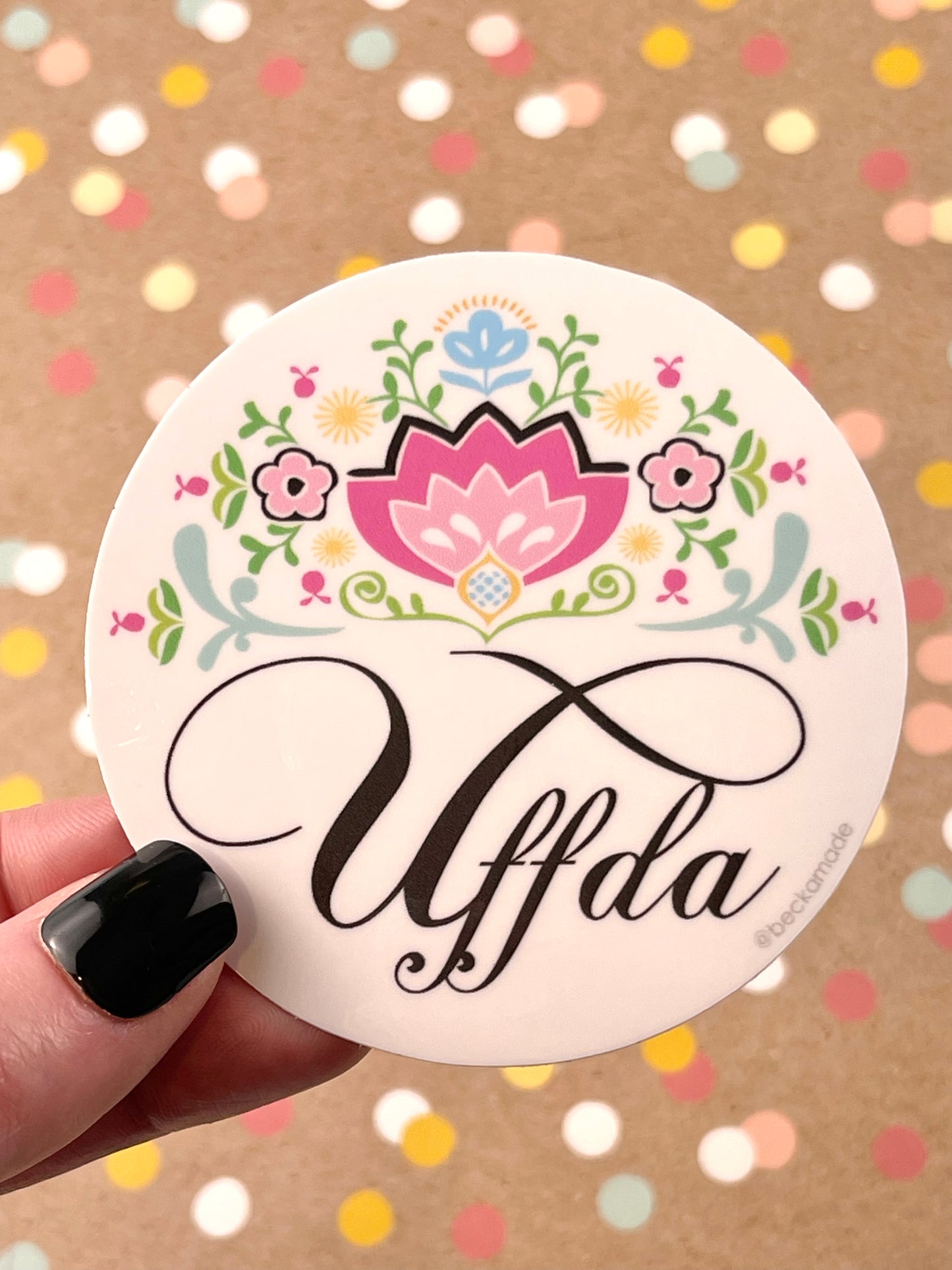 Round Uffda Sticker