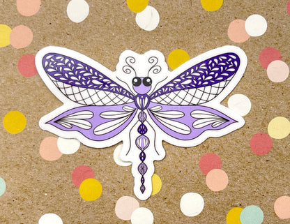 Scandi Lavender Dragonfly Sticker