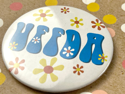 Round Button Magnet - Uffda MidMod Retro Style