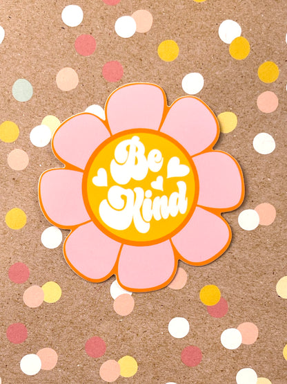 Be Kind Hippy Flower Sticker