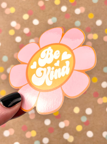 Be Kind Hippy Flower Sticker