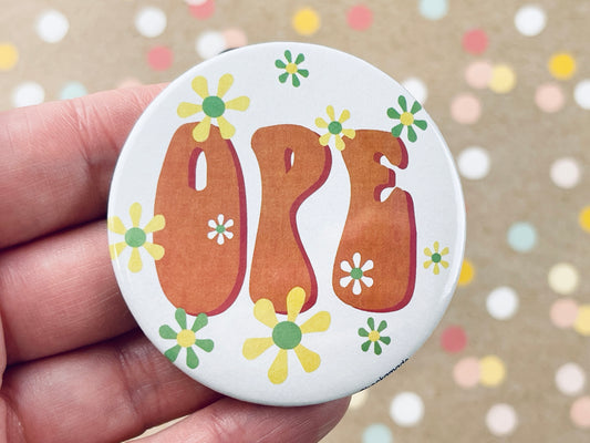 Round Button Magnet - Ope MidMod Retro Style