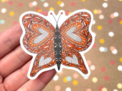 Scandi Folk Monarch Butterfly Sticker