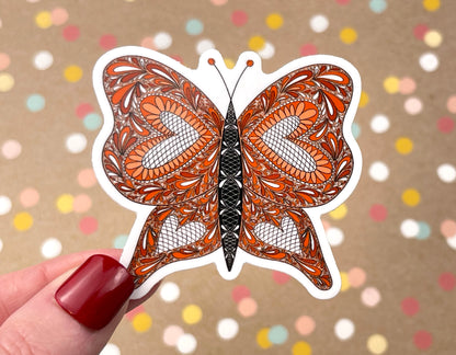 Scandi Folk Monarch Butterfly Sticker