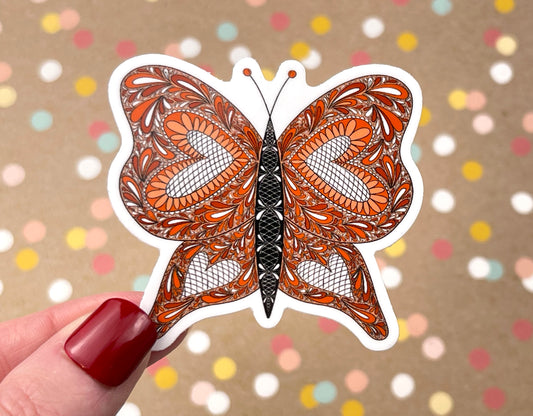 Scandi Folk Monarch Butterfly Sticker