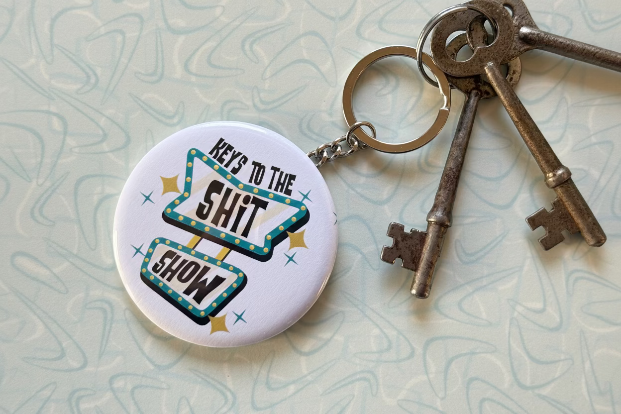 Keys to the Shit Show Keychain - 2.25 Button Style
