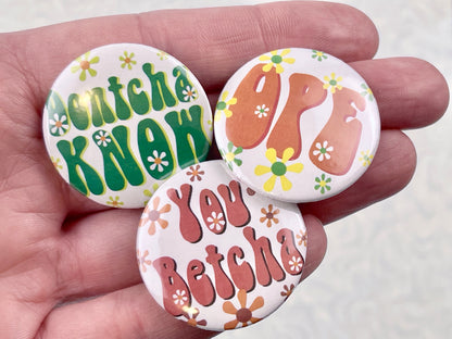 Pin Set - Hippie Design Midwest Sayings