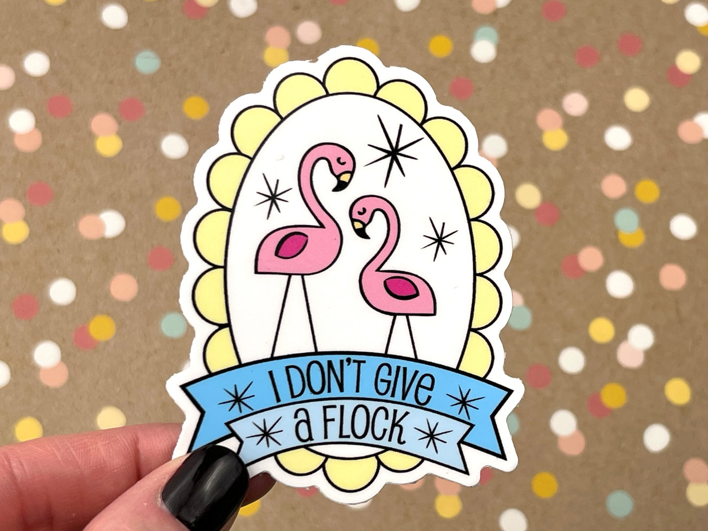 I Don't Give a Flock Flamingo Sticker