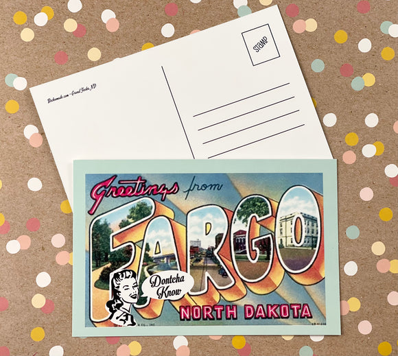 Postcard - Greetings from Fargo, North Dakota