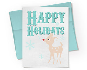 Card - Retro Happy Holiday Rudolph
