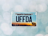Premium Sticker - North Dakota License Plate - Uffda