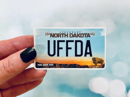 North Dakota Plate - Uffda Sticker