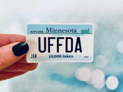 Minnesota Plate - Uffda Sticker