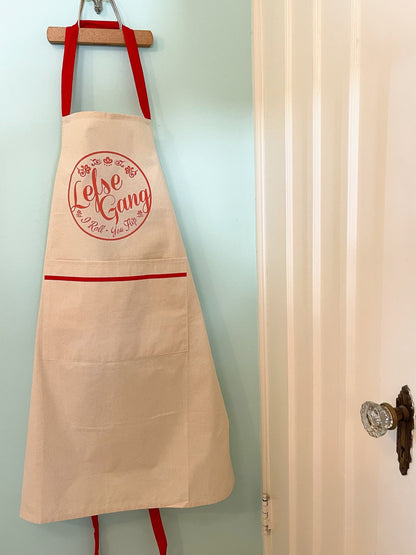 Apron - Last ones available - Lefse Gang Natural Flour Sack Cotton Apron with Pocket