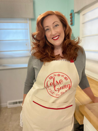 Apron - Last ones available - Lefse Gang Natural Flour Sack Cotton Apron with Pocket