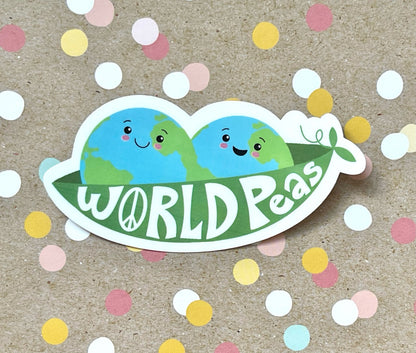 World Peas Food Pun Sticker