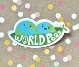 Premium Sticker - World Peas Food Pun