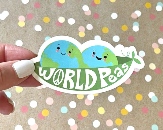 World Peas Food Pun Sticker