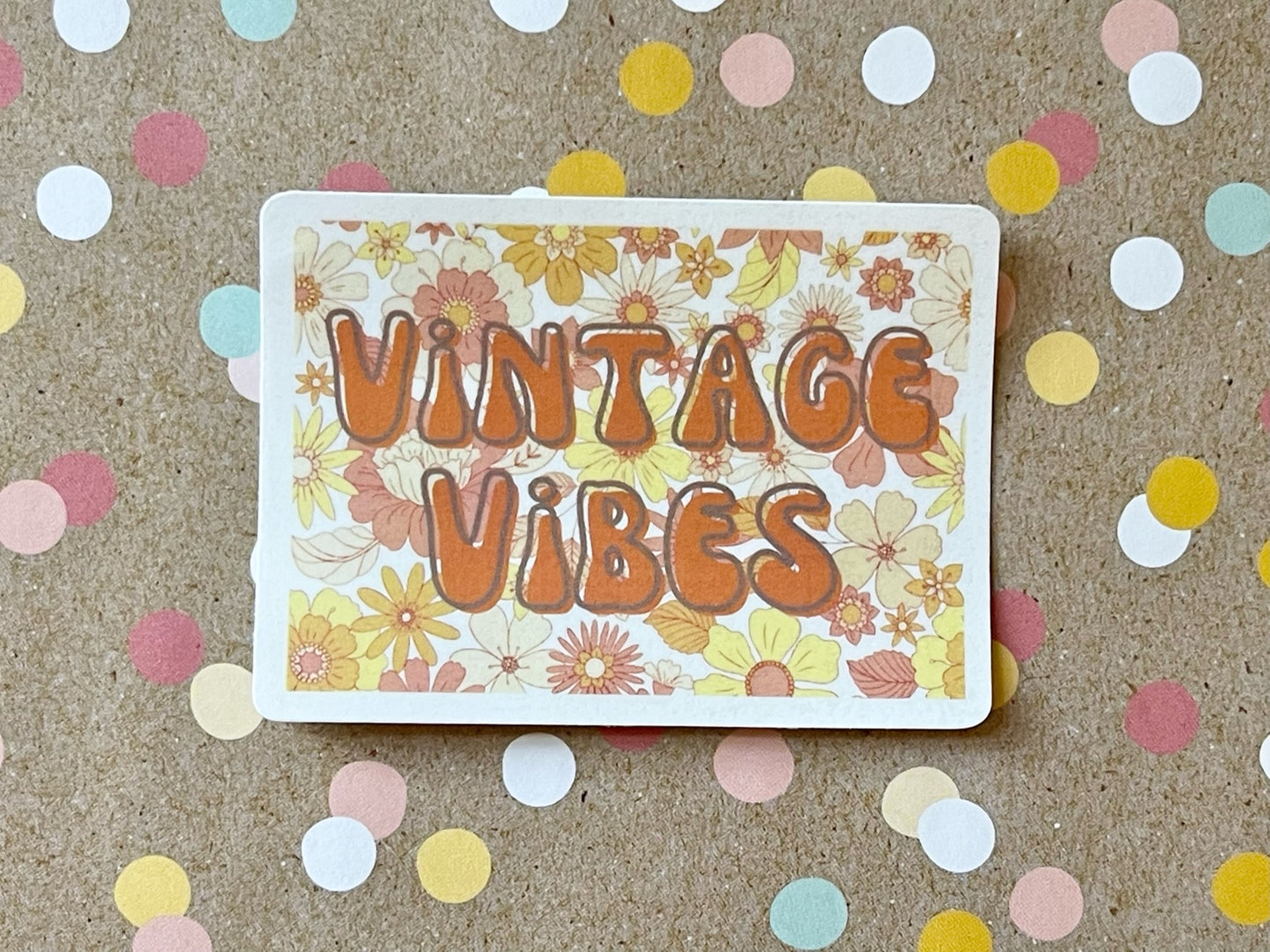 Vintage Vibes - Flower Mid Mod Sticker